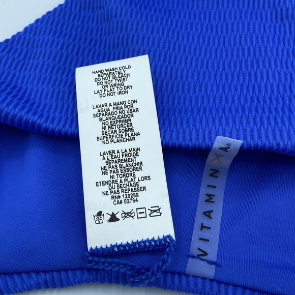VITAMIN A California High Leg Cheeky Bikini Bottoms Size M/8 S/6 Royal Blue NEW! - Picture 13 of 16